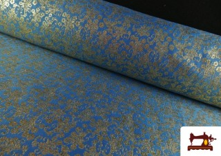 Comprar Tela de Jacquard Floral Fantasía Brillante Ancho Especial 280 cms color Azul Comprar Tela de Jacquard Floral Fantasía Brillante Ancho Especial 280 cms color Azul