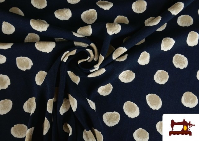 Comprar online Tela de Viscosa Estampado Azul Marino
