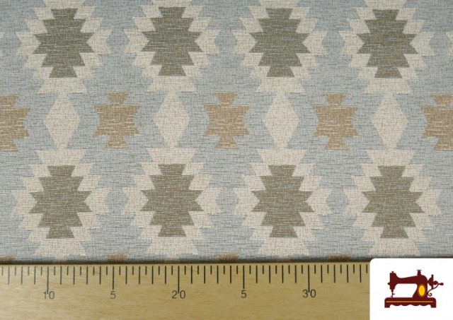 Comprar Tela de Tapicería de Gobelino Estampado Étnico 140 cms color Azul