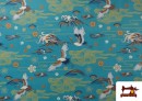 Venta de Tela de Algodón Cisnes Estampado Japonés