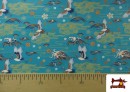 Comprar online Tela de Algodón Cisnes Estampado Japonés