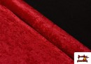 Tela de Terciopelo Económico Martelé - Pieza de 25 Metros color Rojo