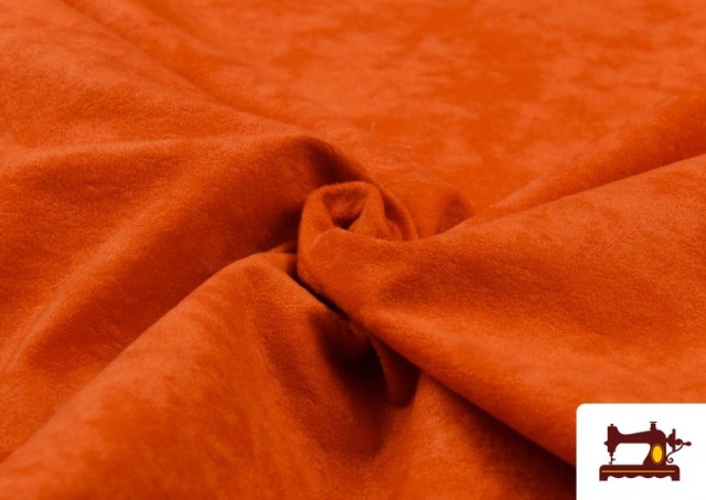 Comprar online Tela de Antelina de Colores - Pieza de 25 Metros color Naranja