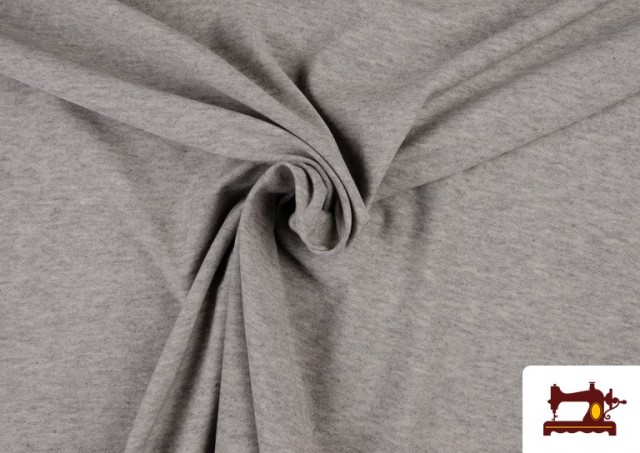 Comprar online Tela de Punto de Camiseta de Colores - Pieza de 15 Metros color Gris claro