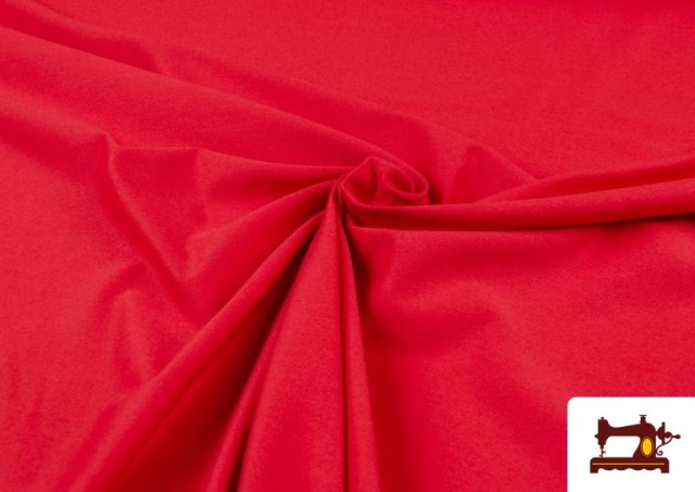 Comprar online Tela de Punto de Camiseta de Colores - Pieza de 25 Metros color Rojo