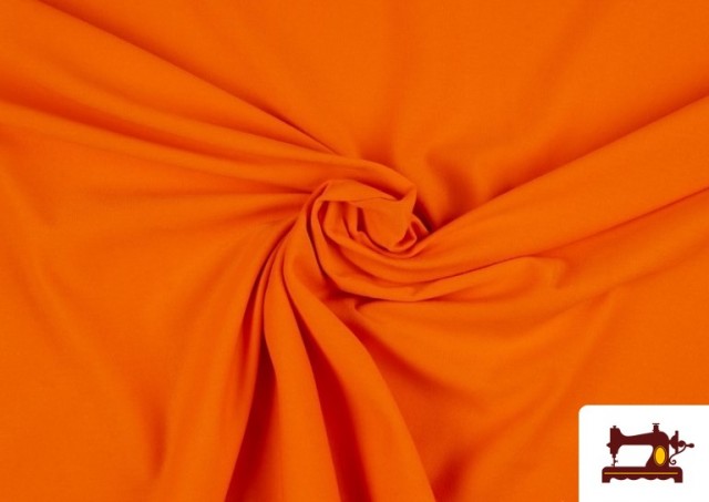 Tela de Punto de Camiseta de Colores - Pieza de 25 Metros color Naranja