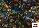 Venta online de Tela de Raso de Algodón Estampado Multicolor con Licra