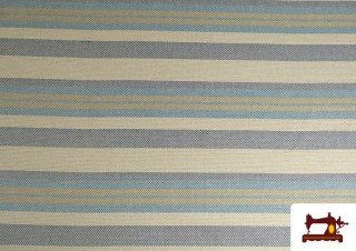 Tela de Rayas Panama  Tejidas Azules