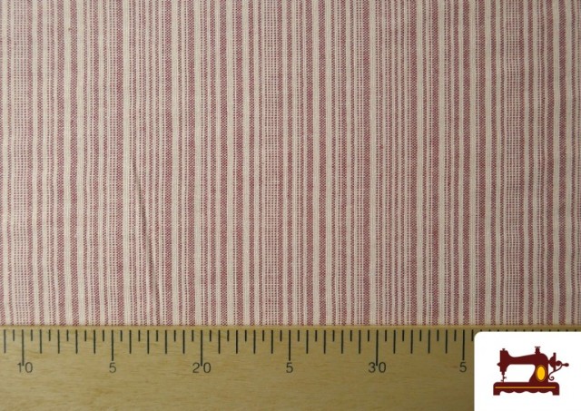 Comprar Tela de Loneta Rayas Listón color Rojo