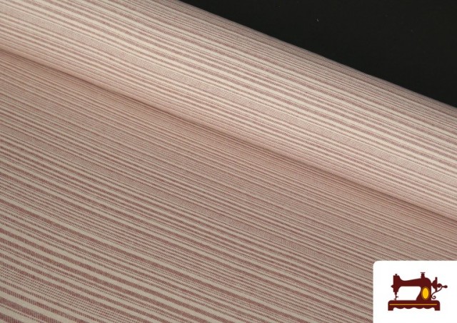 Comprar online Tela de Loneta Rayas Listón color Rojo