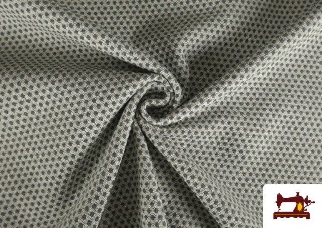Comprar online Tela de Tapicería de Gobelino Topitos color Gris