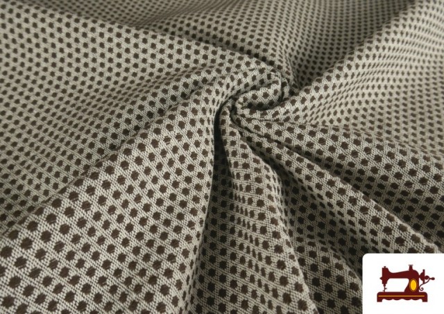 Comprar online Tela de Tapicería de Gobelino Topitos color Marrón
