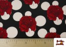Comprar Tela Estampada de Claveles Vestido Sevillanas