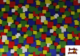 Tela de Terciopelo Cuadros Multicolor Carnaval