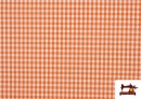 Comprar online Tela de Cuadros Vichy de Colores - Pieza 25 Metros color Naranja