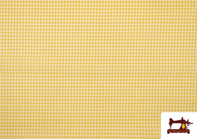 Comprar Tela de Cuadros Vichy de Colores - Pieza 15 Metros color Amarillo