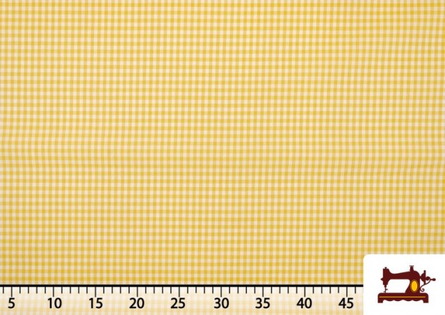 Venta de Tela de Cuadros Vichy de Colores - Pieza 15 Metros color Amarillo