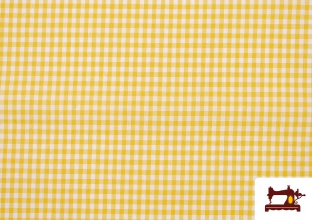 Comprar online Tela de Cuadros Vichy de Colores - Pieza 15 Metros color Amarillo