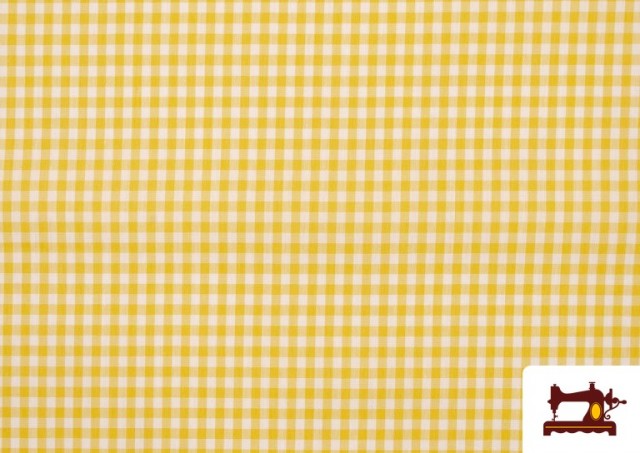 Venta online de Tela de Cuadros Vichy de Colores - Pieza 15 Metros color Amarillo