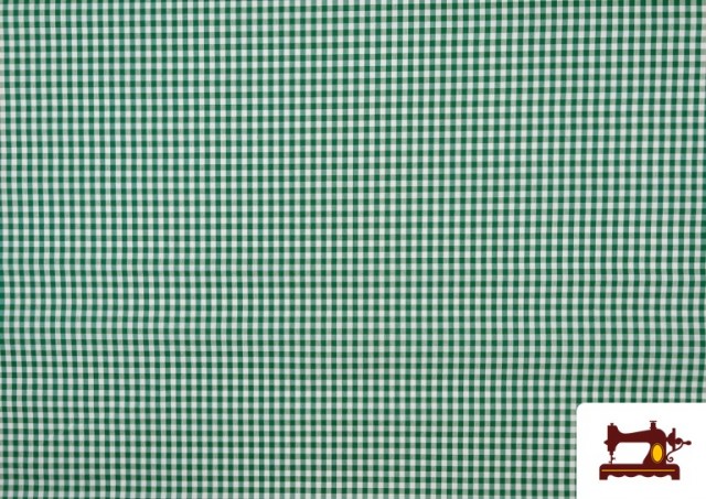Venta de Tela de Cuadros Vichy de Colores - Pieza 15 Metros color Verde