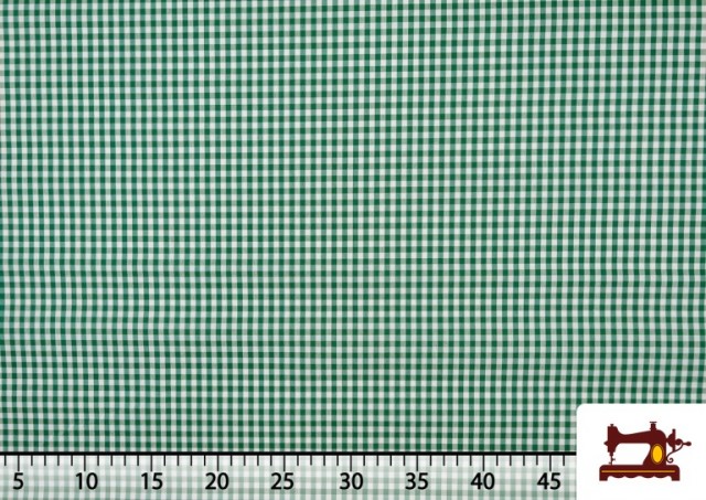 Comprar online Tela de Cuadros Vichy de Colores - Pieza 15 Metros color Verde