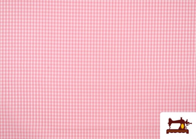 Comprar Tela de Cuadros Vichy de Colores - Pieza 25 Metros color Rosa