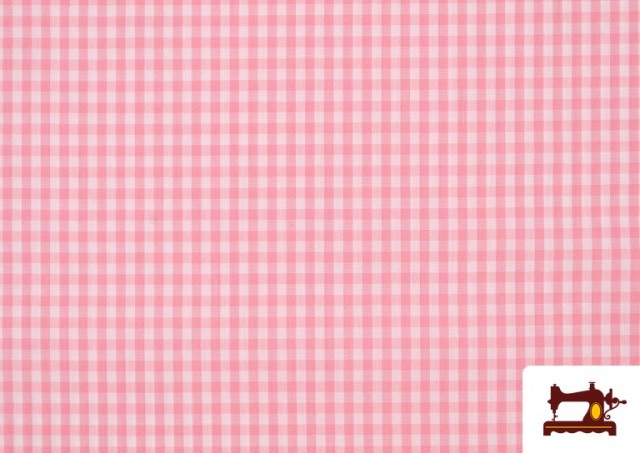 Comprar online Tela de Cuadros Vichy de Colores - Pieza 25 Metros color Rosa