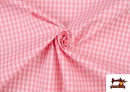 Venta online de Tela de Cuadros Vichy de Colores - Pieza 25 Metros color Rosa