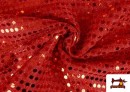 Venta online de Tela de Lentejuelas - Pieza 25 Metros color Rojo