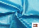 Venta online de Tela de Lentejuelas Cuadradas Efecto Holograma - Pieza 25 Metros color Azul
