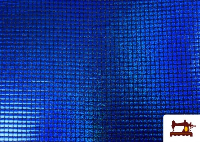 Tela de Lentejuelas Cuadradas Efecto Holograma - Pieza 25 Metros color Azulón