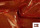 Venta online de Tela de Lentejuelas Cuadradas Efecto Holograma - Pieza 25 Metros color Naranja