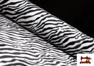 Tela Pelo Corto Estampado de Cebra - Pieza 25 Metros