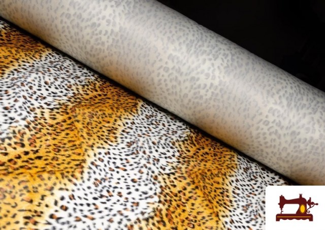 Tela de Leopardo para Disfraces y para Tapizar - Pieza 25 Metros color Mostaza