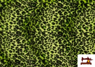 Tela de Pelo de Leopardo de Colores - Pieza 25 Metros color Pistacho