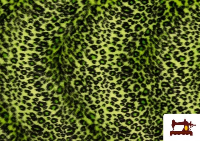 Tela de Pelo de Leopardo de Colores - Pieza 25 Metros color Pistacho