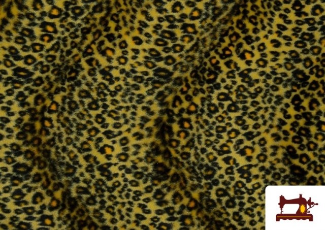 Comprar online Tela de Pelo de Leopardo de Colores - Pieza 25 Metros color Amarillo