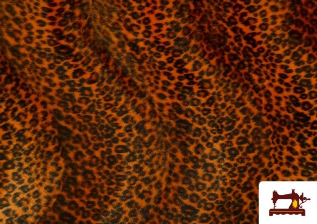 Venta de Tela de Pelo de Leopardo de Colores - Pieza 25 Metros color Naranja