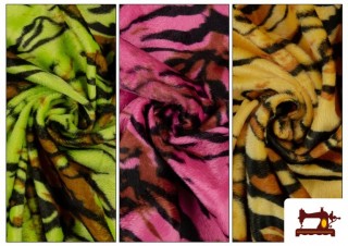 Tela de Pelo Corto de Tigre de Colores - Pieza 25 Metros