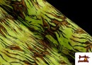 Tela de Pelo Corto de Tigre de Colores - Pieza 25 Metros color Pistacho
