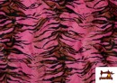 Comprar Tela de Pelo Corto de Tigre de Colores - Pieza 25 Metros color Fucsia