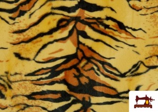 Tela de Pelo Corto de Tigre de Colores - Pieza 25 Metros color Mostaza