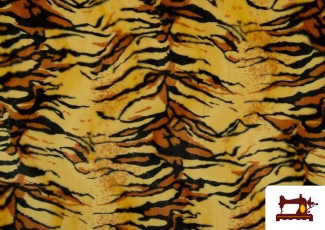 Tela de Pelo Corto de Tigre de Colores - Pieza 25 Metros color Mostaza