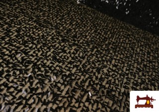 Tela de Lentejuelas Alargadas Negras Vestuario