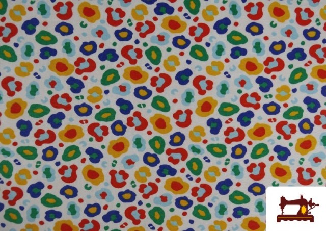 Venta de Tela de Punto de Camiseta Leopardo Multicolor