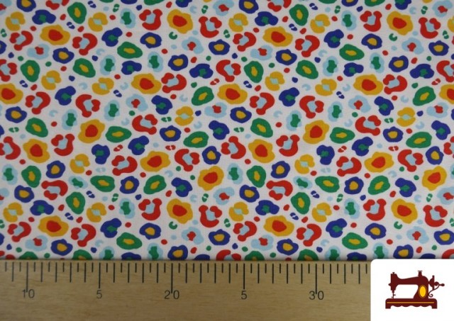 Venta online de Tela de Punto de Camiseta Leopardo Multicolor