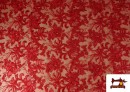 Tela de Encaje Guipur Floral Blonda Ancho 120 cm color Rojo
