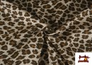 Venta online de Tela de Loneta Estampado Leopardo Marrón