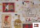 Comprar online Tela de Decoración de Navidad Estampado Vintage Ancho 140cm