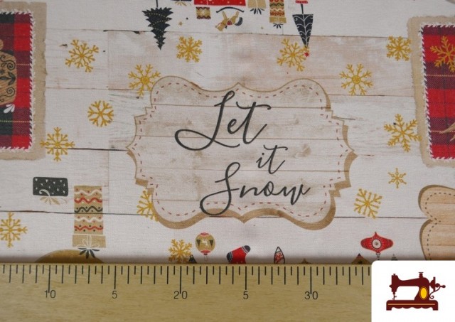 Venta online de Tela de Decoración de Navidad Estampado Vintage Ancho 140cm